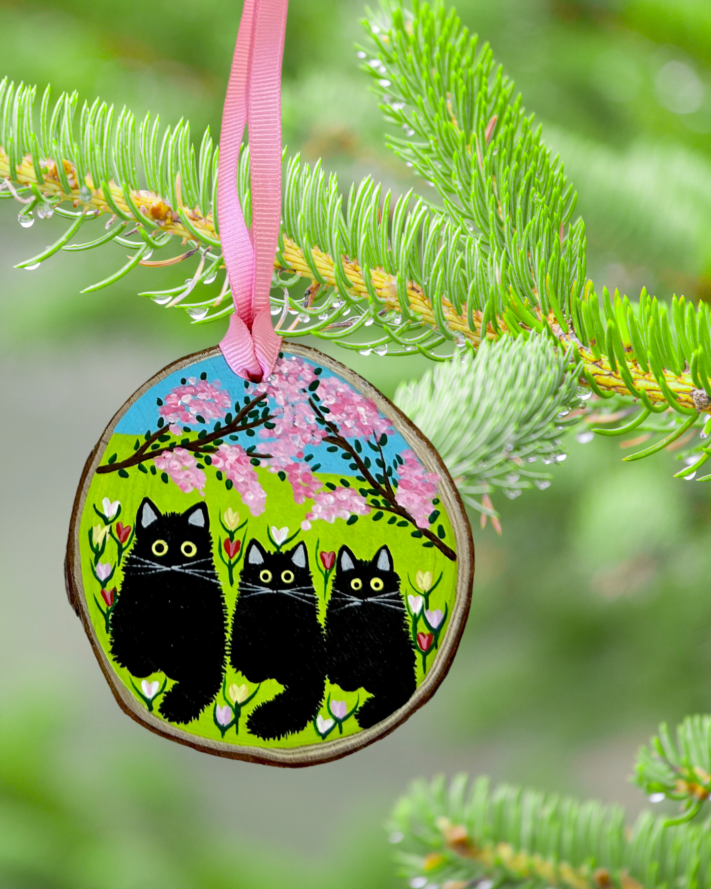 Maud Lewis-Inspired Cats Ornament