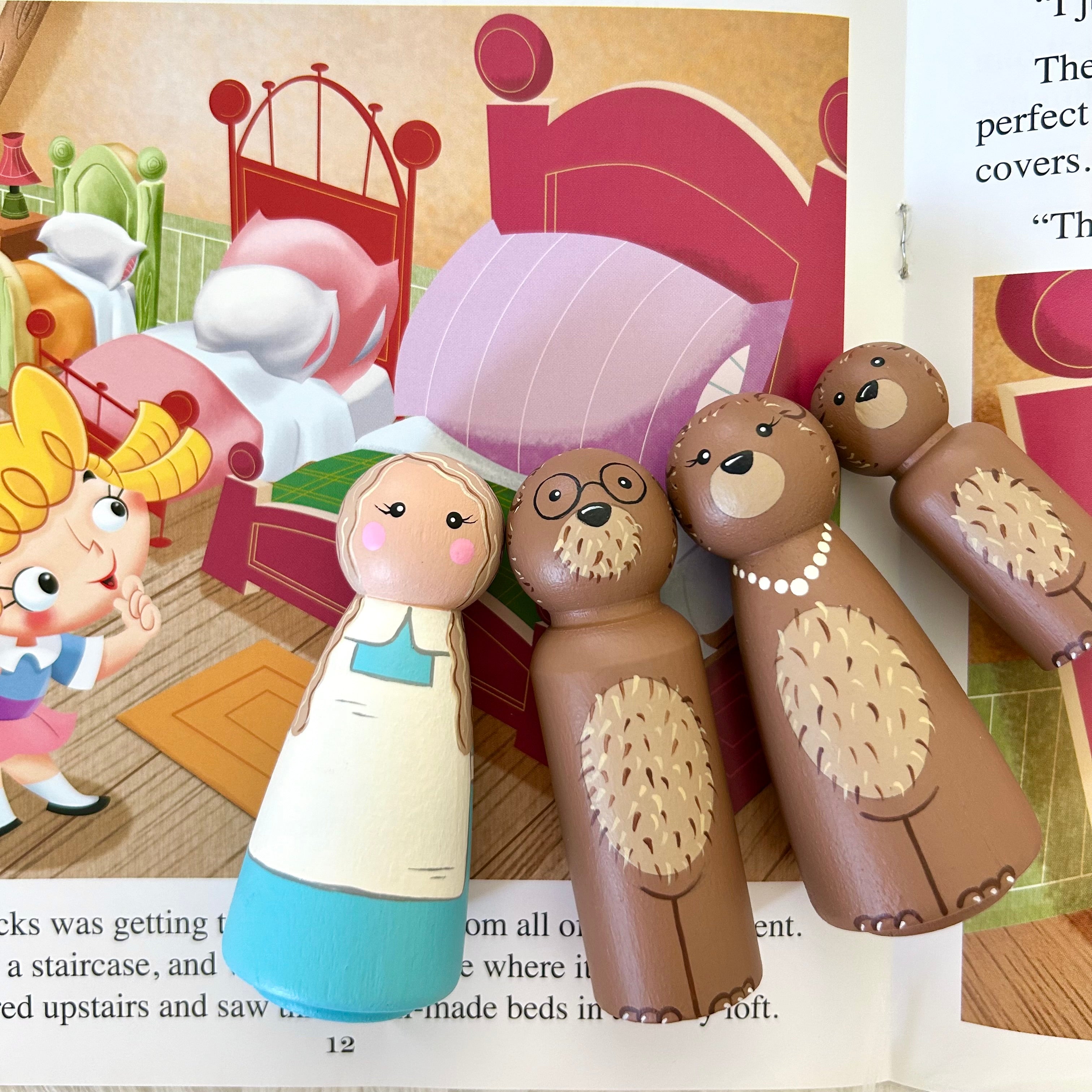 Goldilocks and the Three Bears Story Peg Set – Pine and Peonies Shoppe