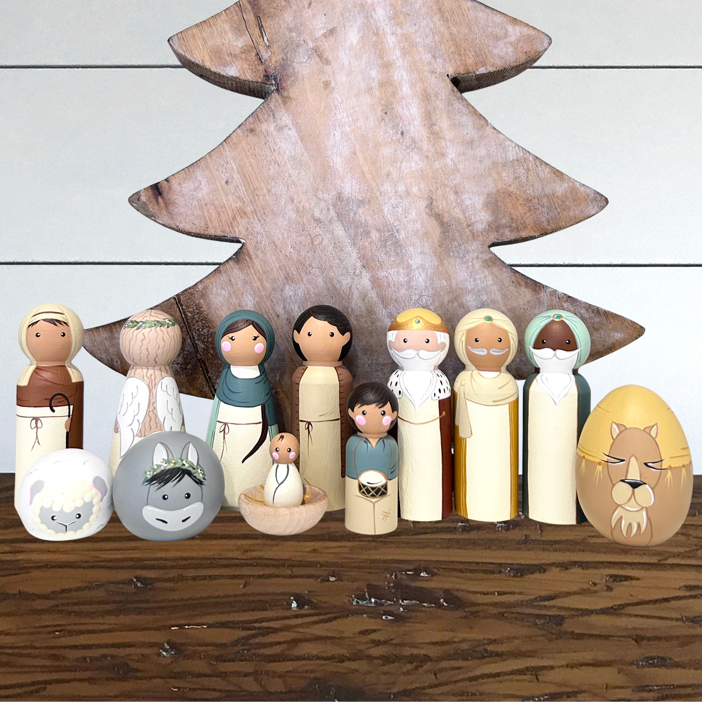 Wooden Nativity Set - “Sacred Soil” Earthtones
