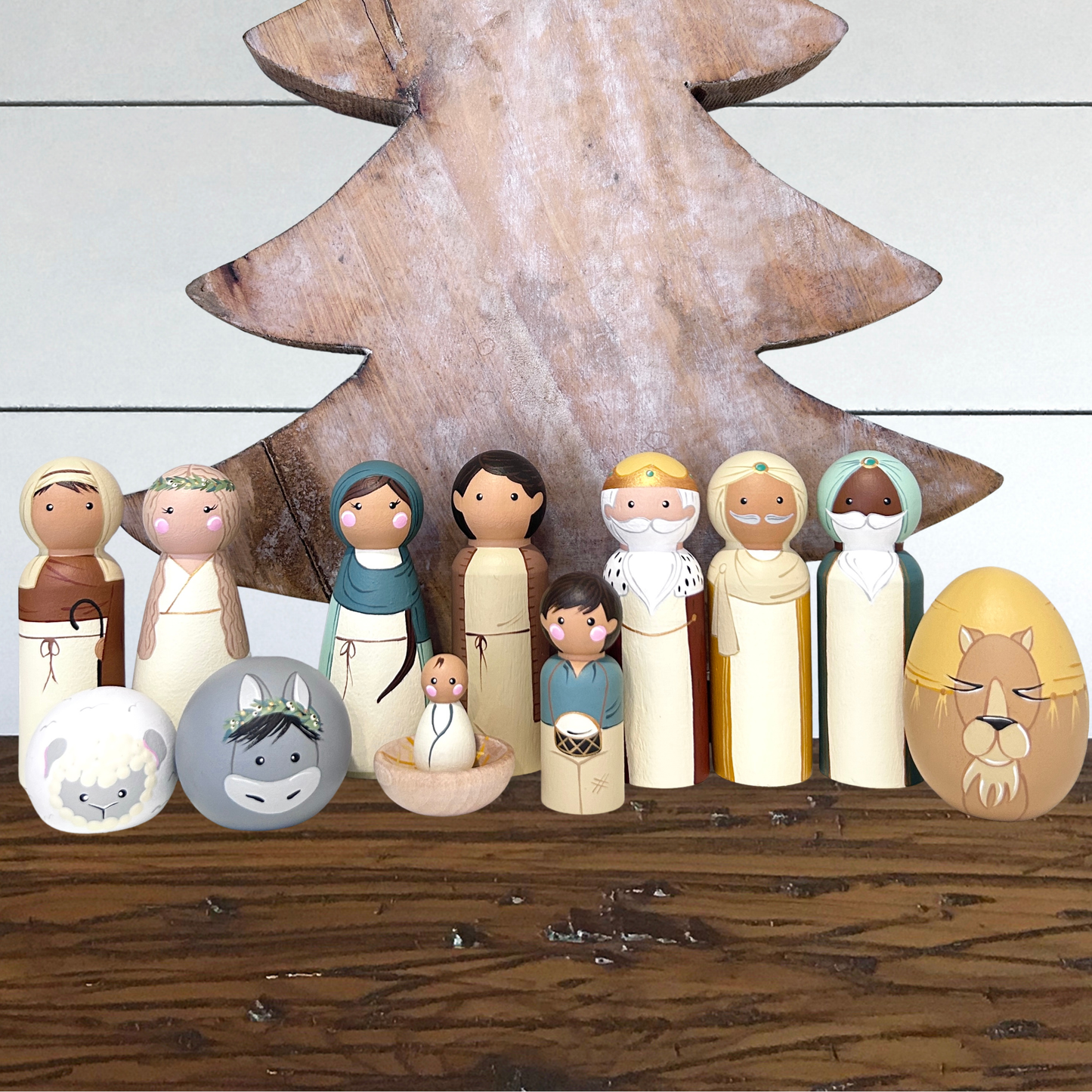 Wooden Nativity Set - “Sacred Soil” Earthtones