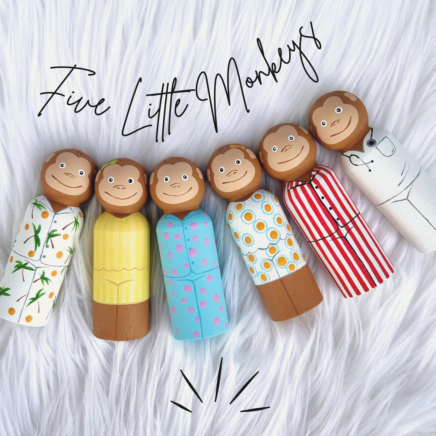 Five Little Monkeys Peg Set