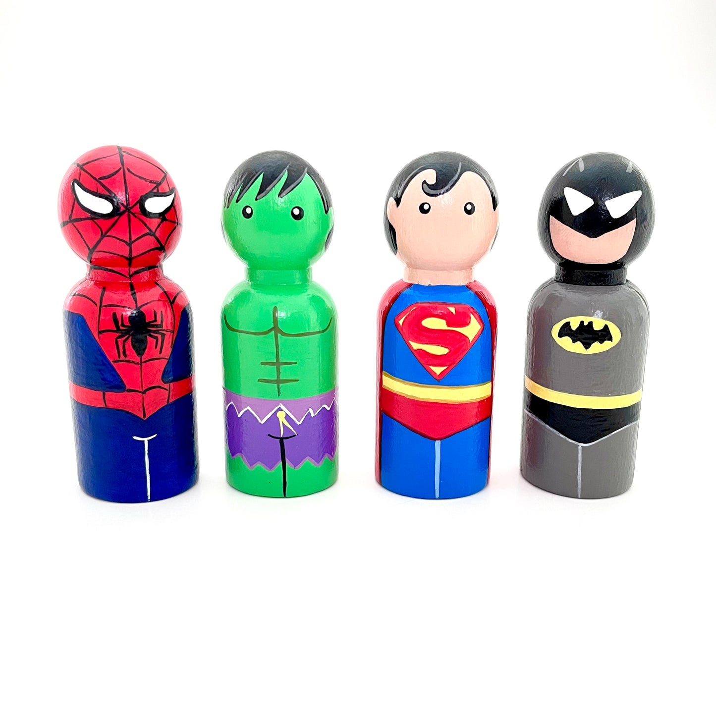 Super Hero Peg Doll 4-Piece  Set