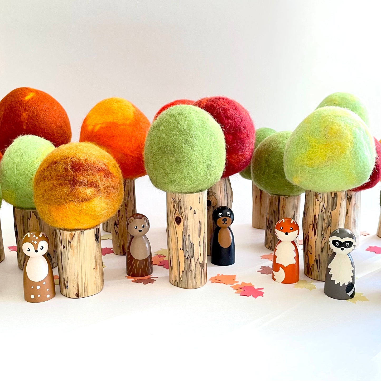 Felt and Wood Trees - Summer